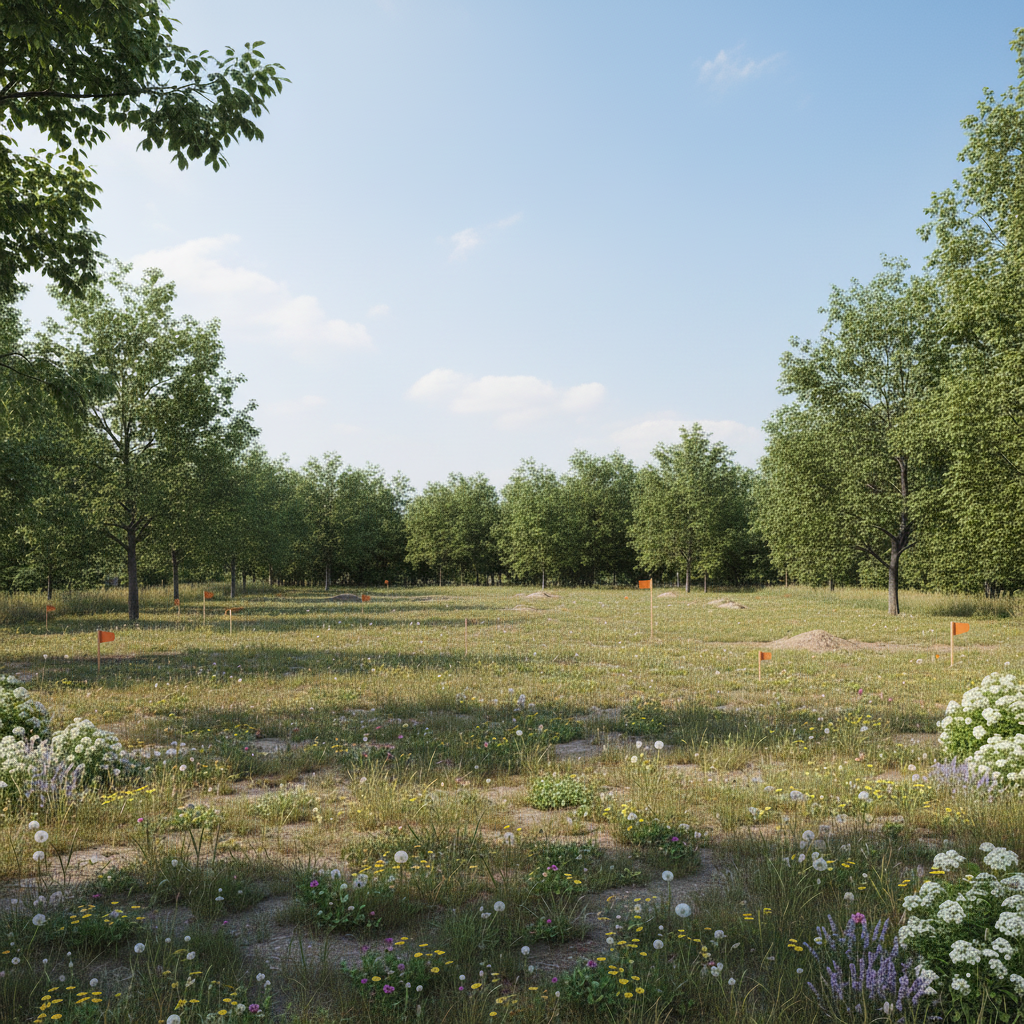 Empty land plot before construction Belarus